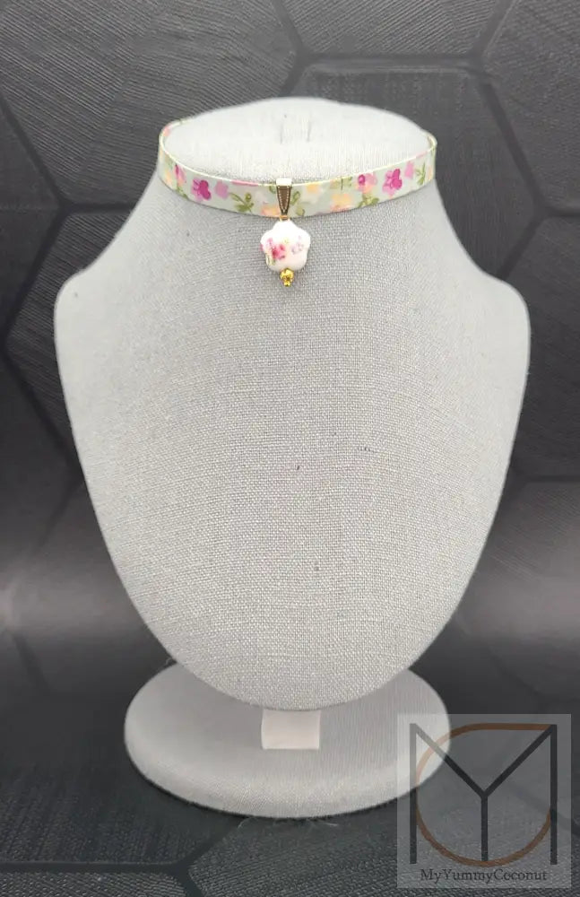 Choker Necklace Gold Porcelain Regular 31 Cm Jewelry