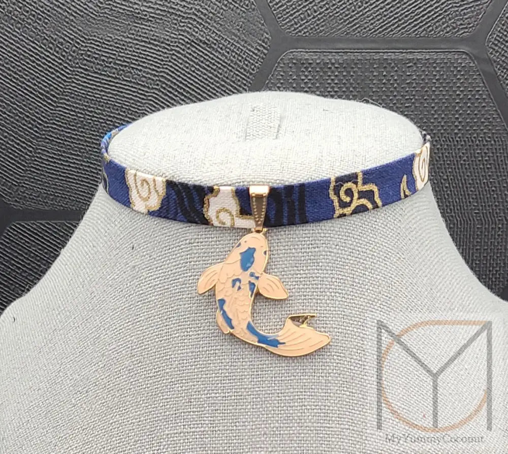 Lucky Koi Fish Choker Necklace Jewelry