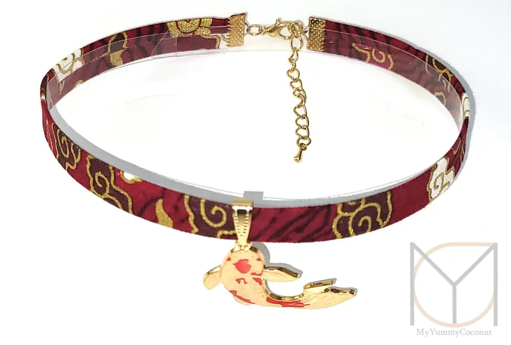 Lucky Koi Fish Choker Necklace Jewelry