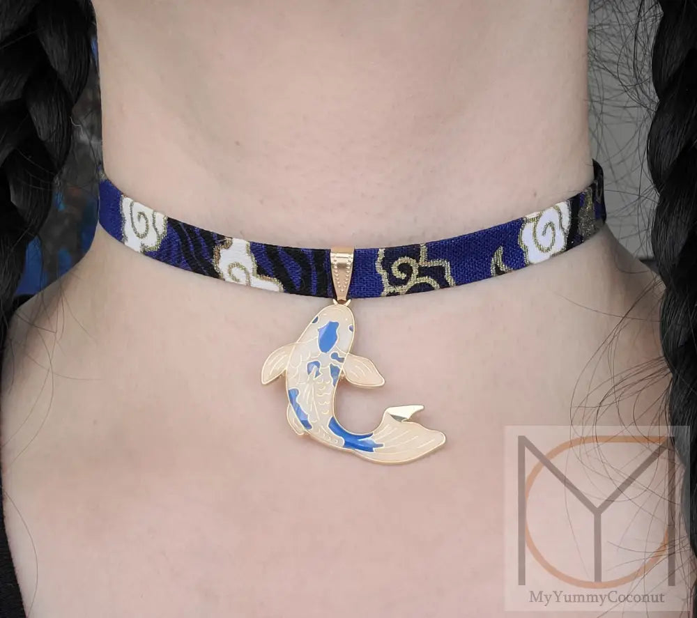 Lucky Koi Fish Choker Necklace Jewelry