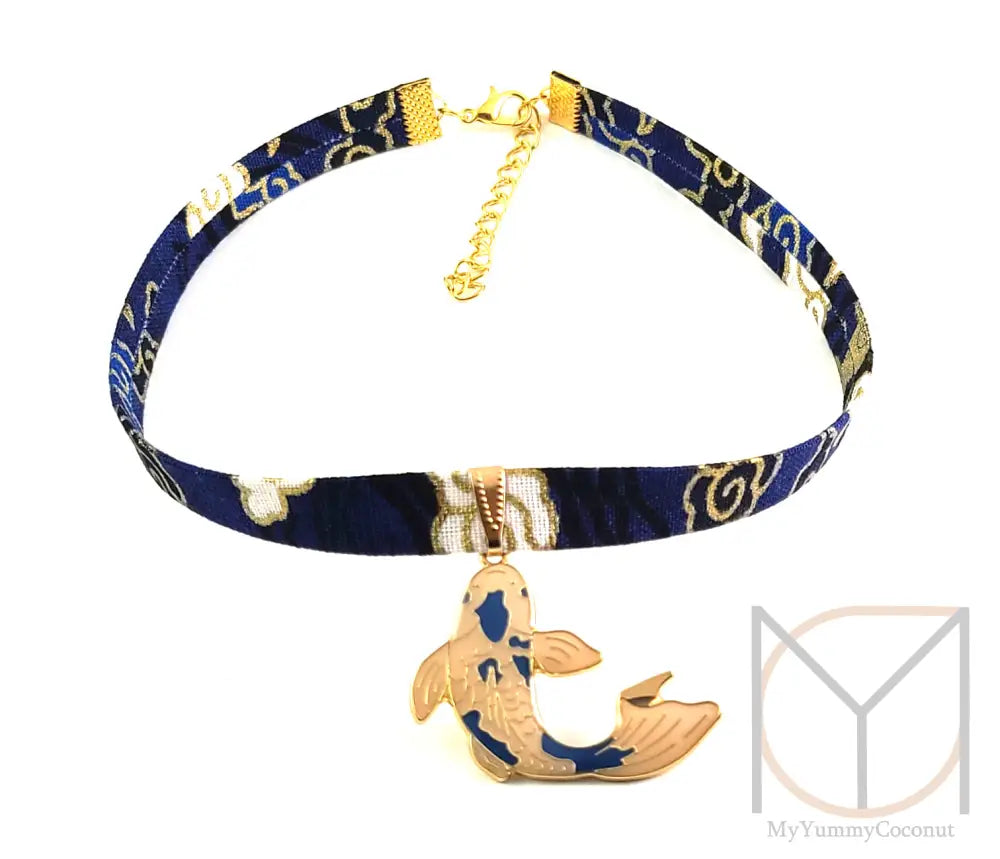 Lucky Koi Fish Choker Necklace Jewelry