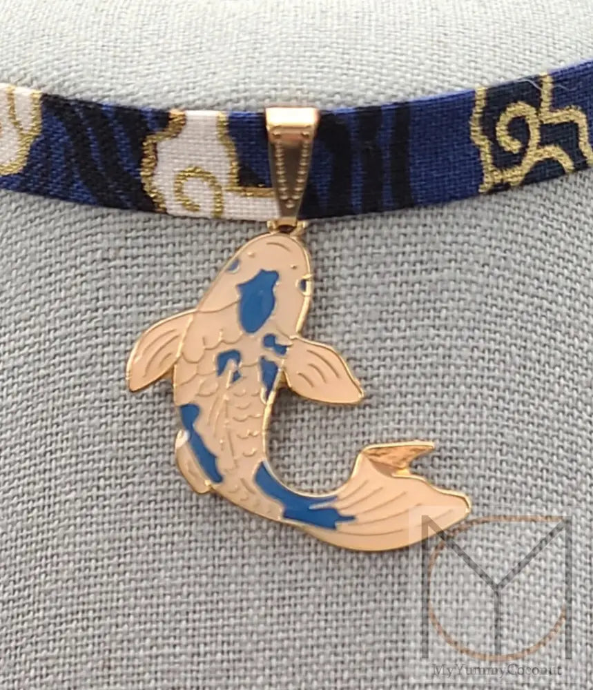 Lucky Koi Fish Choker Necklace Jewelry