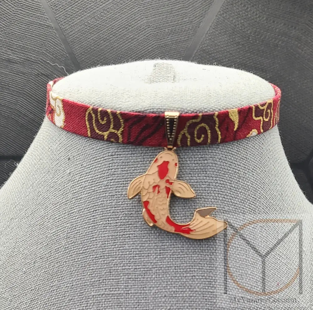 Lucky Koi Fish Choker Necklace Jewelry
